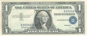 Paper Money Error - $1 Silver Certificate 3rd Printing Off Center